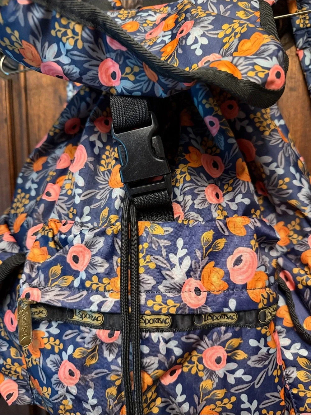 Rifle Paper Co. x LeSportsac Voyager Drawstring Backpack - Lots of Pockets!